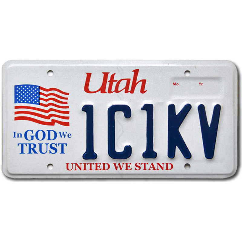 Amerikai rendszám Utah In God We Trust