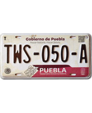 Mexikói rendszám Puebla TWS-050-A