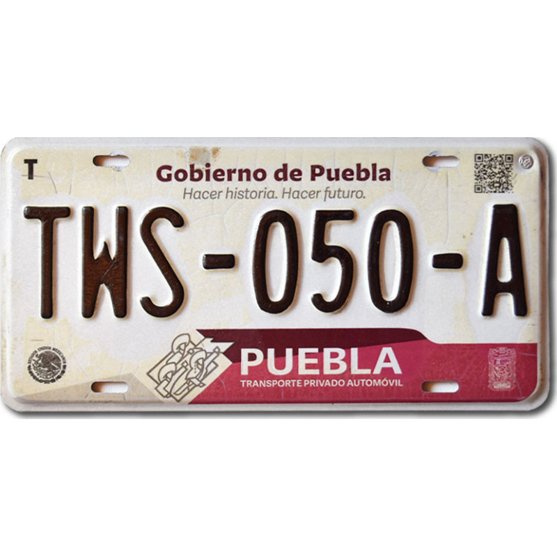 Mexikói rendszám Puebla TWS-050-A