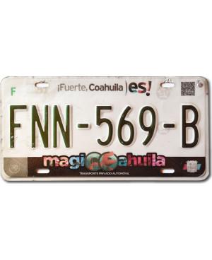 Mexikói rendszám Coahuila Magic FNN-569-B