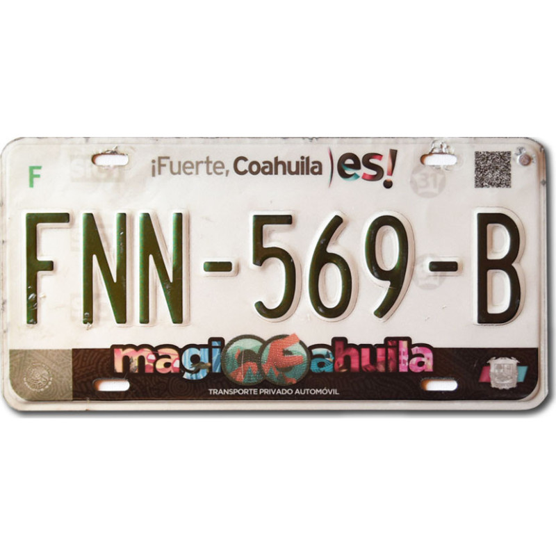 Mexikói rendszám Coahuila Magic FNN-569-B