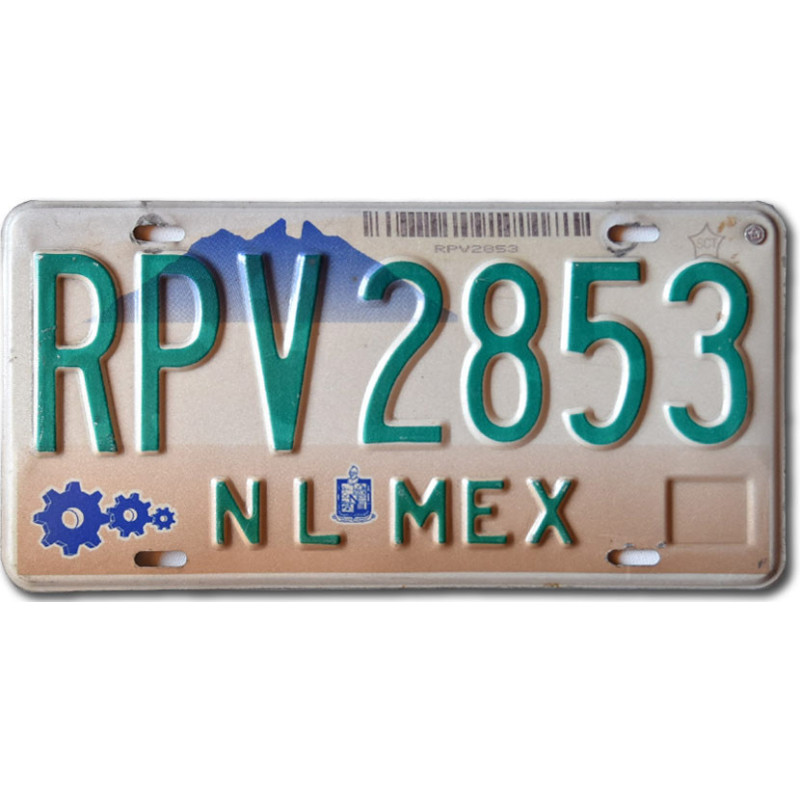 Mexikói rendszám Nuevo León RPV 2853