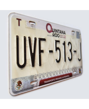 Mexikói rendszám Quintana Roo UVF-513-J