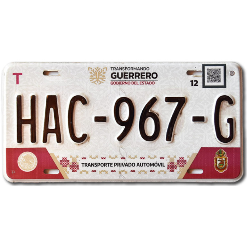 Mexikói rendszám Guerrero HAC-967-G