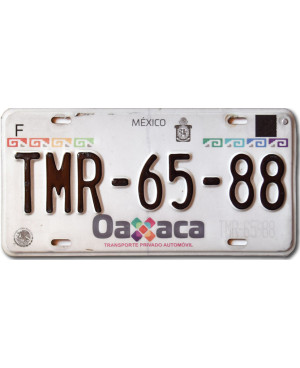 Mexikói rendszám Oaxaca TMR-65-88