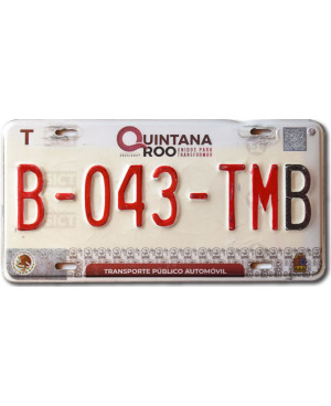 Mexikói rendszám Quintana Roo B-043-TMB