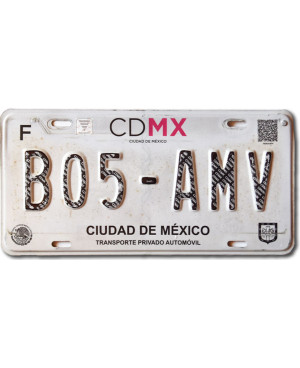 Mexikói rendszám Ciudad De México B05-AMV