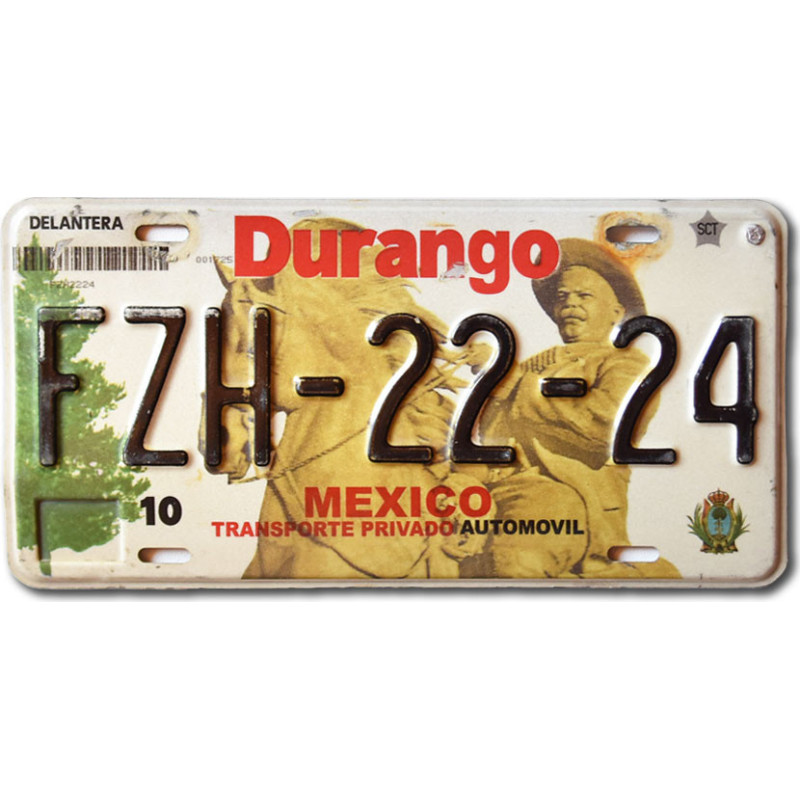 Mexikói rendszám Durango FZH-22-24