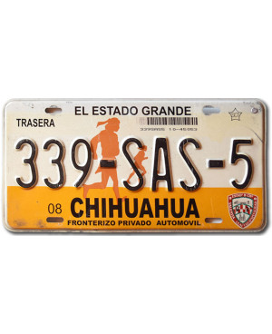 Mexikói rendszám Chihuahua 339-SAS-5