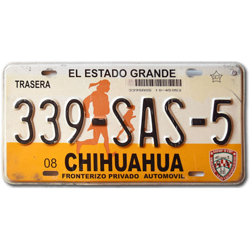 Mexikói rendszám Chihuahua 339-SAS-5