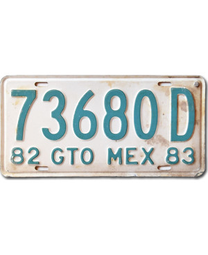 Mexikói rendszám Guanajuato 73680D