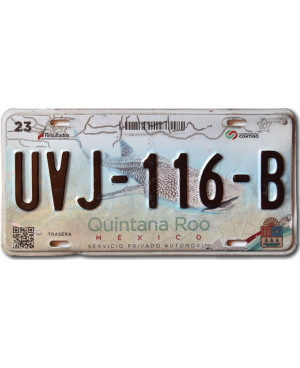 Mexikói rendszám Quintana Roo UVJ-116-B