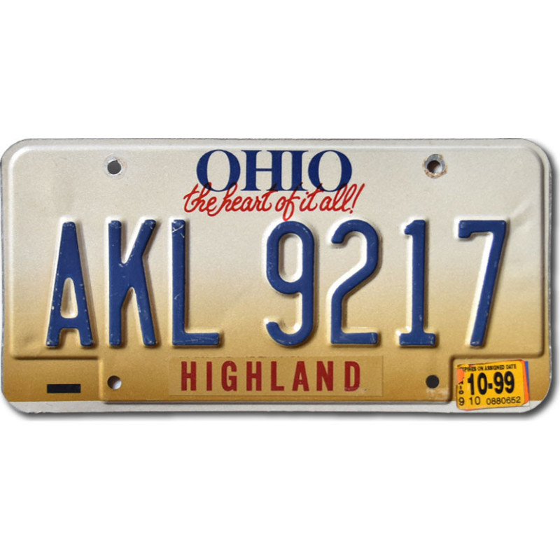 Amerikai rendszám Ohio The Heart Of It All