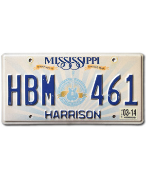 Amerikai rendszám Mississippi Lucille Guitar