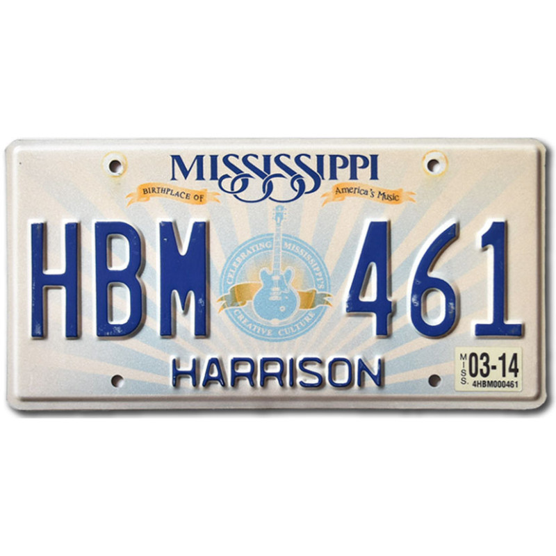 Amerikai rendszám Mississippi Lucille Guitar
