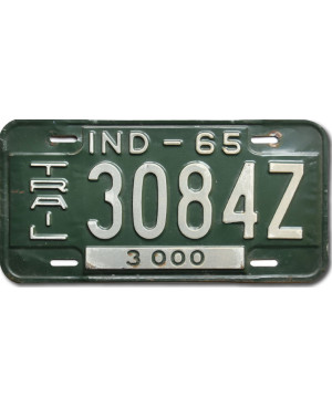 Amerikai rendszám Indiana 1965 Green 3084Z Trailer