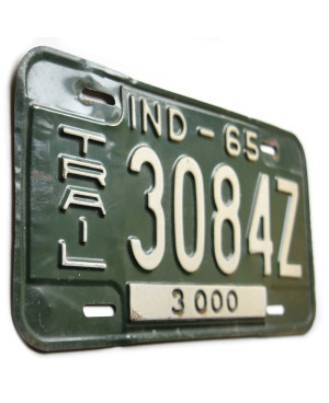 Amerikai rendszám Indiana 1965 Green 3084Z Trailer