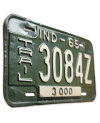 Amerikai rendszám Indiana 1965 Green 3084Z Trailer