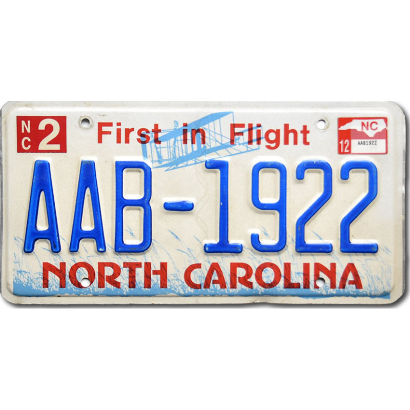 Amerikai rendszám North Carolina First in Flight