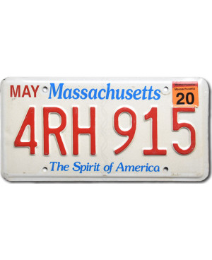 Amerikai rendszám Massachusetts – Spirit of America