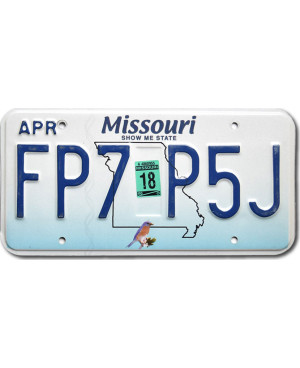 Amerikai rendszám Missouri Blue Bird