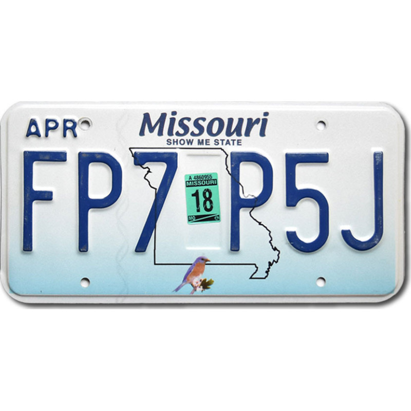 Amerikai rendszám Missouri Blue Bird