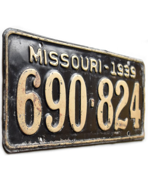 Amerikai rendszám Missouri 1939 Black 690-824