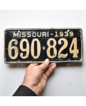 Amerikai rendszám Missouri 1939 Black 690-824