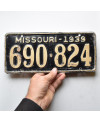Amerikai rendszám Missouri 1939 Black 690-824