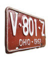 Amerikai rendszám Ohio 1962 Red V-801-Z