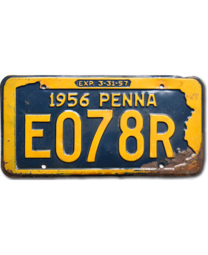 Amerikai rendszám Pennsylvania 1956 Penna E078R