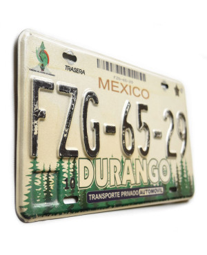 Mexikói rendszám Durango Forest FZG-65-29