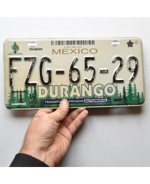 Mexikói rendszám Durango Forest FZG-65-29