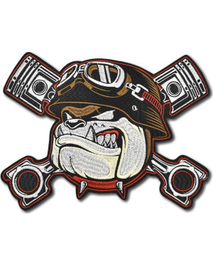 Motoros folt Bulldog Pistons XXL hátul 29 cm x 22 cm