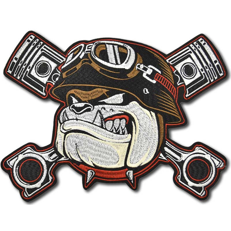 Motoros folt Bulldog Pistons XXL hátul 29 cm x 22 cm