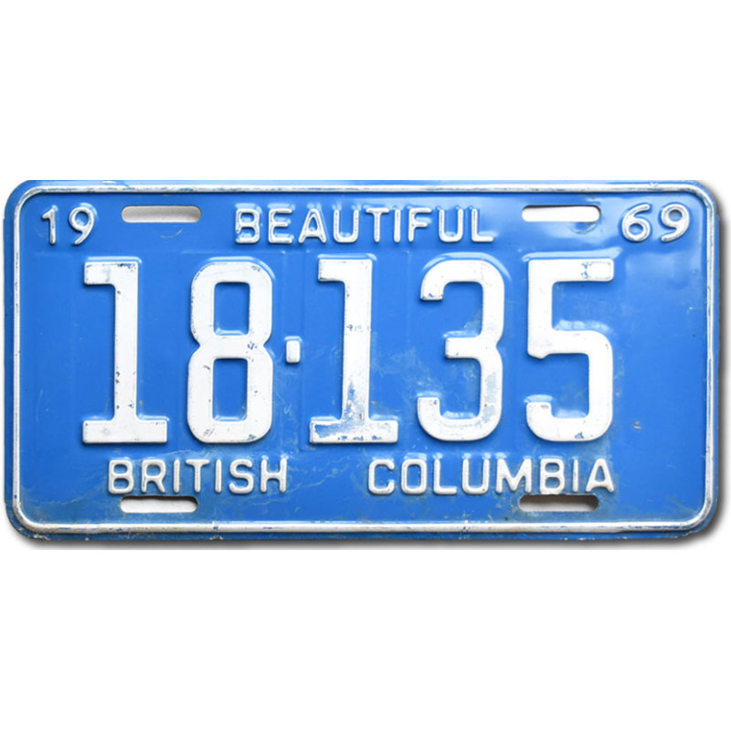 Kanadai rendszám British Columbia 1969 Beautiful 18-135