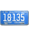Kanadai rendszám British Columbia 1969 Beautiful 18-135