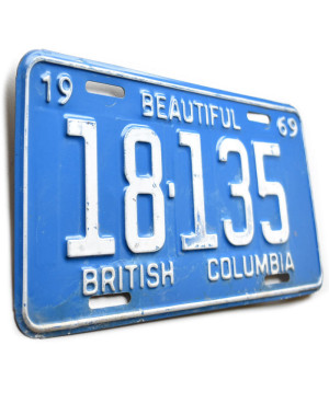 Kanadai rendszám British Columbia 1969 Beautiful 18-135