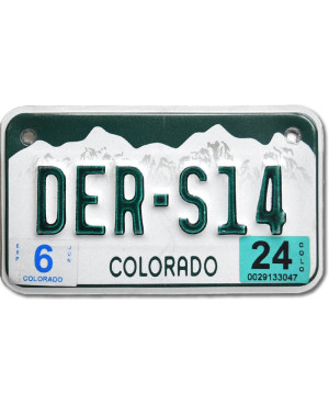 Motoros amerikai rendszám Colorado DER-S14