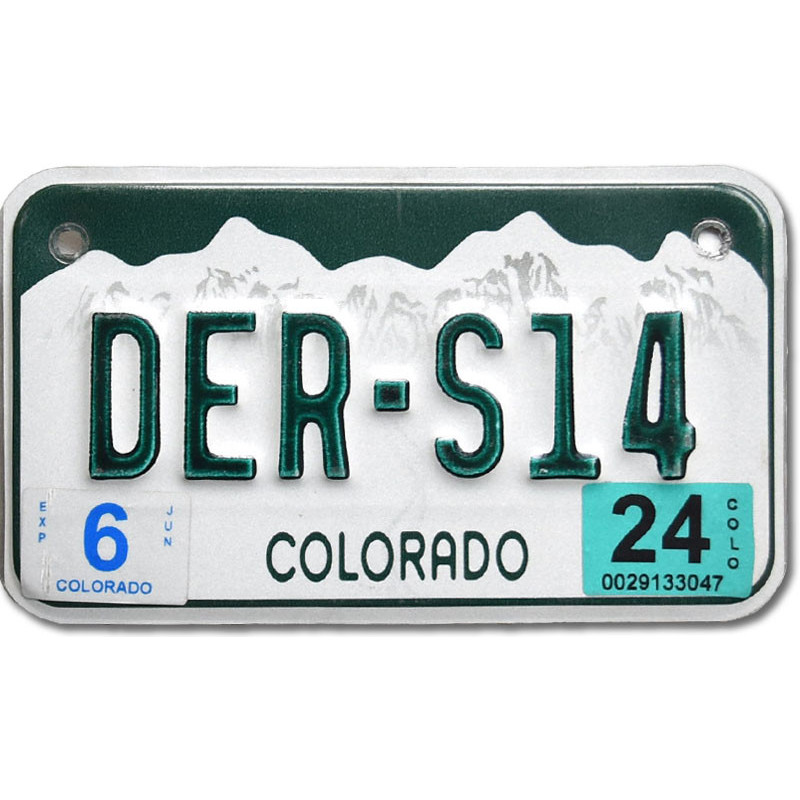 Motoros amerikai rendszám Colorado DER-S14
