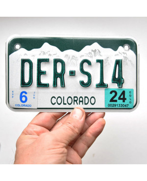 Motoros amerikai rendszám Colorado DER-S14