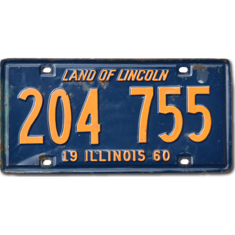 Amerikai rendszám Illinois 1960 Land of Lincoln 204 755