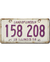 Amerikai rendszám Illinois 1958 Land of Lincoln 158 208