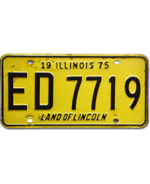 Amerikai rendszám Illinois 1975 Yellow ED7719