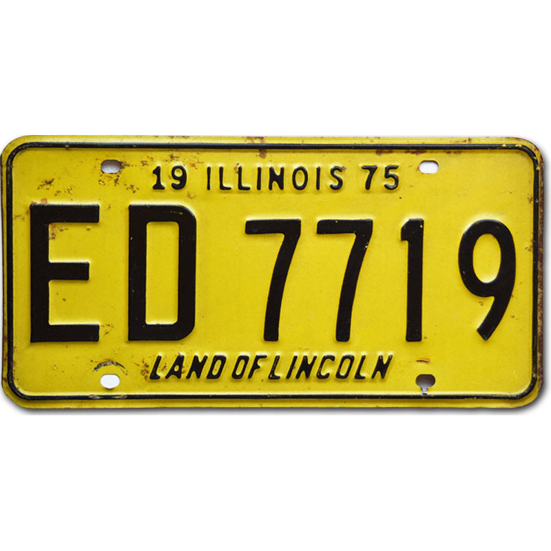 Amerikai rendszám Illinois 1975 Yellow ED7719