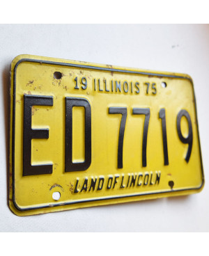 Amerikai rendszám Illinois 1975 Yellow ED7719