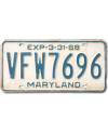 Amerikai rendszám Maryland 1968 Veteran Foreign War 7696