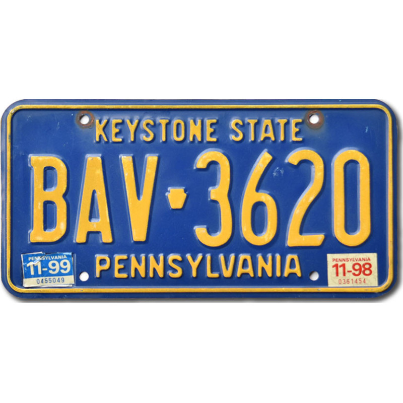 Amerikai rendszám Pennsylvania Keystone BAV-3620
