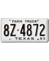 Amerikai rendszám Texas 1963 Farm Truck 8Z-4872