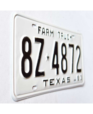 Amerikai rendszám Texas 1963 Farm Truck 8Z-4872
